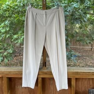 Eileen Fisher Ivory Tapered Trousers Ankle Length Mid Rise Size 6